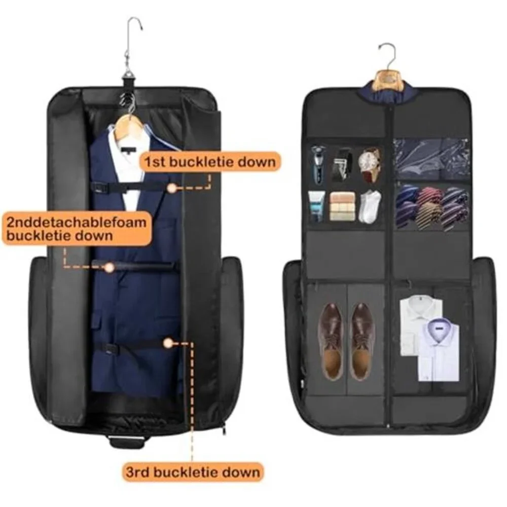 Travel Garment Bag for Men and Women Carry On Suit Bag Wrinkle Free Hanging